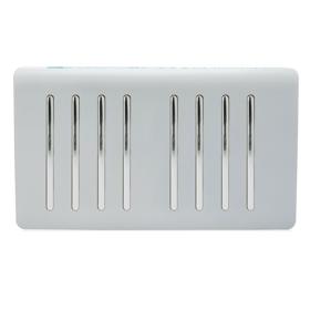 ART-SS88SI  8 Gang 2 Way 10 Amp Rocker Twin Plate Silver